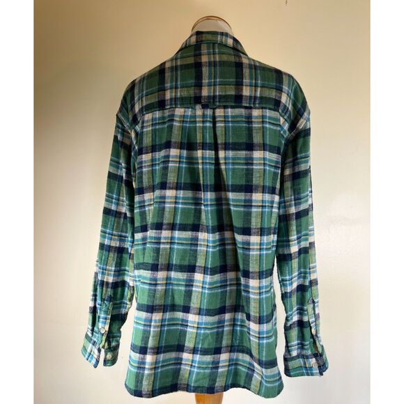 Women's American Eagle Green Flannel Button Down Shirt‎ (Size XS) - Picture 2 of 7